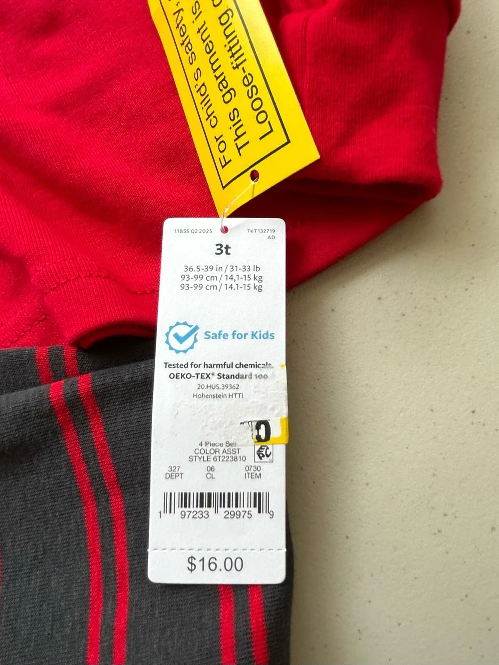 Carters Burt’s Bees Boy 3PC Set Pullover T-Shirt Pajama Pants Size 3T  Red Gray